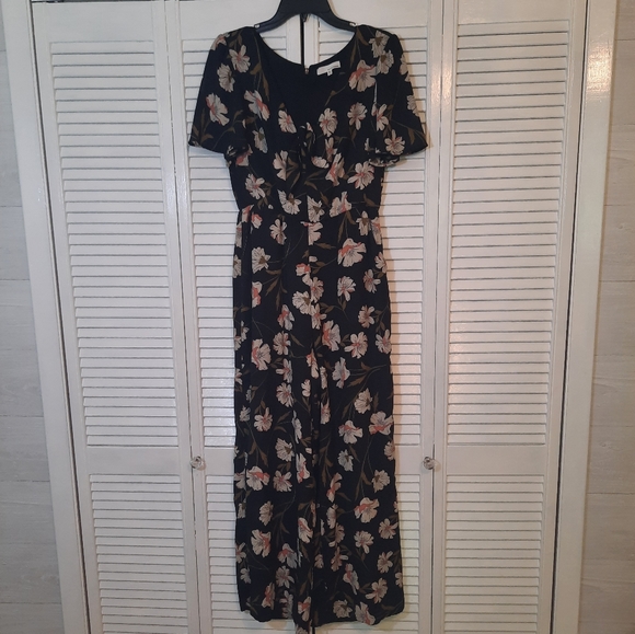 June & hudson floral flutter sleeve romper jumpsuit sz small *2 - Picture 6 of 9